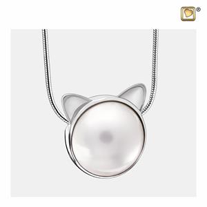 Urnwebshop Zilveren Ashanger CatPearl, inclusief Slangencollier