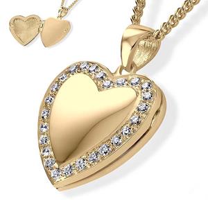 Urnwebshop Gouden Hartmedaillon voor Foto en As 