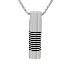 Urnwebshop Assieraad Buisje Zwarte Banen, inclusief Collier