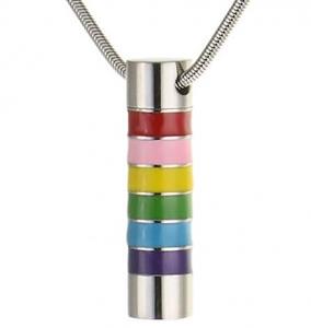 Urnwebshop Assieraad Regenboog Buisje, inclusief Collier