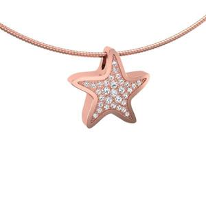 Urnwebshop Ashanger Zeester Rozegoud, met 31 Diamantjes