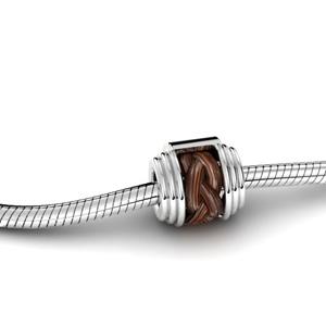 Urnwebshop Paardehaar Bedel of Hanger Witgoud