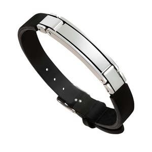 Urnwebshop Leren Heren Armband met Zilveren Asruimte