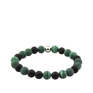 Urnwebshop Malagiet en Zwart Agaat Rek-Armbandje, Zilver Asreservoir