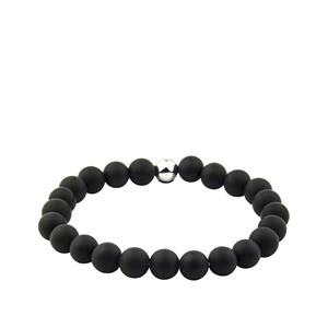Urnwebshop Zwart Agaat Rek-Armbandje, Zilver Asreservoir