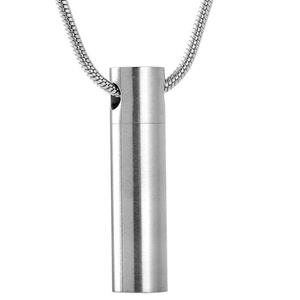 Urnwebshop Assieraad Rond Zilveren Buisje, inclusief Zilveren Collier