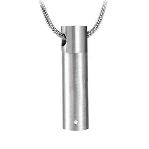 Urnwebshop Assieraad Rond Buisje Zirkonia, inclusief Collier