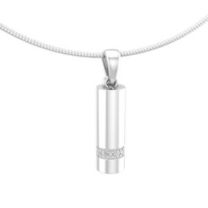 Urnwebshop Witgouden Ashanger Buisje met 9 Diamantjes