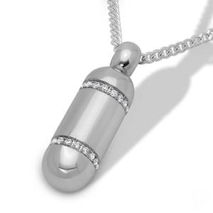 Urnwebshop Zilveren Assieraad Capsule Zirkonia Ringen, inclusief Zilveren Collier