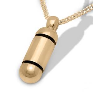Urnwebshop Gouden Assieraad Capsule Zwarte Ringen, inclusief Gouden Collier