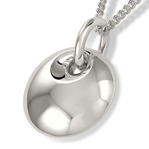 Urnwebshop Zilveren Ronde Bolle Ashanger inclusief Collier