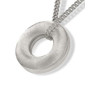 Urnwebshop Zilveren Ronde Ring Ashanger inclusief Collier