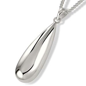 Urnwebshop Zilveren Druppelvormige Ashanger inclusief Collier