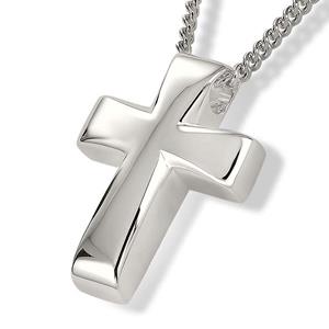 Urnwebshop Zilveren Ashanger Kruis inclusief Collier