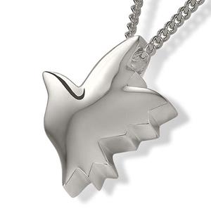 Urnwebshop Zilveren Ashanger Vredesduif inclusief Collier