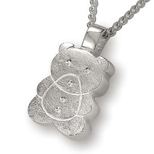 Urnwebshop Zilveren Teddybeer Ashanger inclusief Collier