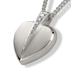 Urnwebshop Zilveren Ashanger Hartje met Zirkonia, inclusief Collier 