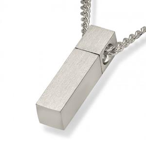 Urnwebshop Zilveren Vierkant Buisvormig Assieraad inclusief Collier