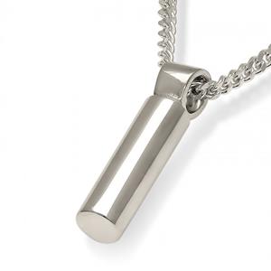 Urnwebshop Zilveren Rond Buisvormig Assieraad inclusief Collier