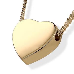 Urnwebshop Gouden Ashanger Hart inclusief Collier