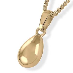Urnwebshop Gouden Ashanger Traan inclusief Collier