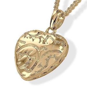 Urnwebshop Gouden Ashanger Barock Hart inclusief Collier