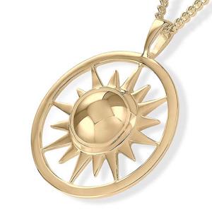 Urnwebshop Gouden Ashanger Stralende Zon inclusief Collier
