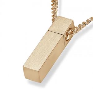 Urnwebshop Gouden Vierkant Buisvormig Assieraad inclusief Collier