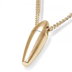 Urnwebshop Gouden Ovaal Buisvormig Assieraad inclusief Collier