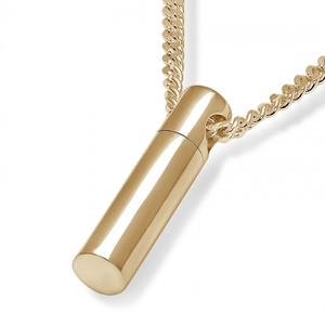 Urnwebshop Gouden Ronde Buisvormige Ashanger inclusief Collier