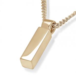 Urnwebshop Gouden Vierkant Buisvormig Assieraad inclusief Collier