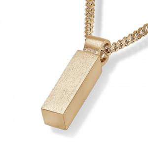 Urnwebshop Gouden Vierkant Buisvormig Assieraad inclusief Collier