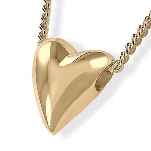 Urnwebshop Gouden Ashanger Hartje inclusief Collier