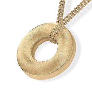 Urnwebshop Gouden Ronde Ring Ashanger inclusief Collier