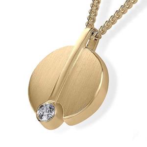 Urnwebshop Gouden Ronde Ashanger met Briljant en Collier