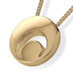 Urnwebshop Gouden Ronde Ashanger met Halve Maan en Collier