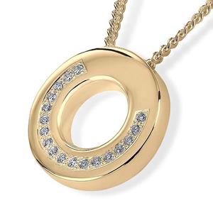 Urnwebshop Gouden Ringvormige Ashanger Briljanten Boog inclusief Collier