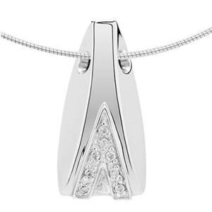 Urnwebshop Assieraad Witgouden Mossel met 8 Diamantjes