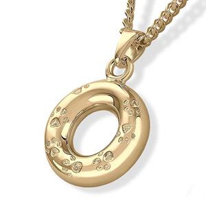 Urnwebshop Ronde Gouden Ashanger met Pootafdrukjes