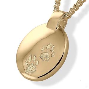 Urnwebshop Assieraad Gouden Bol Ovaal met 2 Pootjes