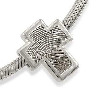 Urnwebshop Zilveren Vingerafdruk Memorial Asbead Kruis