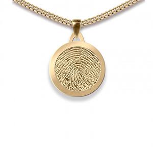 Urnwebshop Dun Rond Gouden Vingerafdruk Sieraad Small