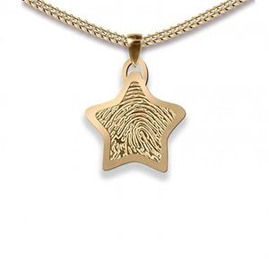 Urnwebshop Dun Ster Vingerafdruk Sieraad Small Goud