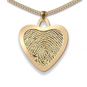 Urnwebshop Dun Gouden Hart Vingerafdruk Sieraad Large