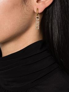 Gucci logo-pendant crystal drop earring - Goud