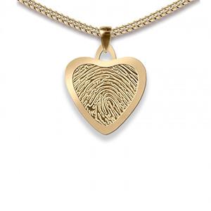 Urnwebshop Dun Gouden Hart Vingerafdruk Sieraad Small