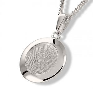 Urnwebshop Rond Vingerafdruk Sieraad Zilver