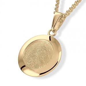 Urnwebshop Rond Vingerafdruk Sieraad Goud