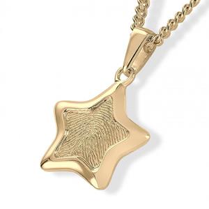 Urnwebshop Stervormige Gouden Vingerafdruk Hanger