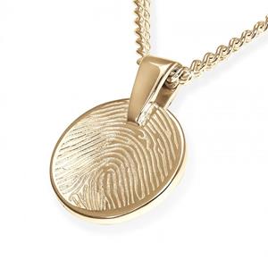Urnwebshop Rond Gouden Vingerafdruk Sieraad Medium